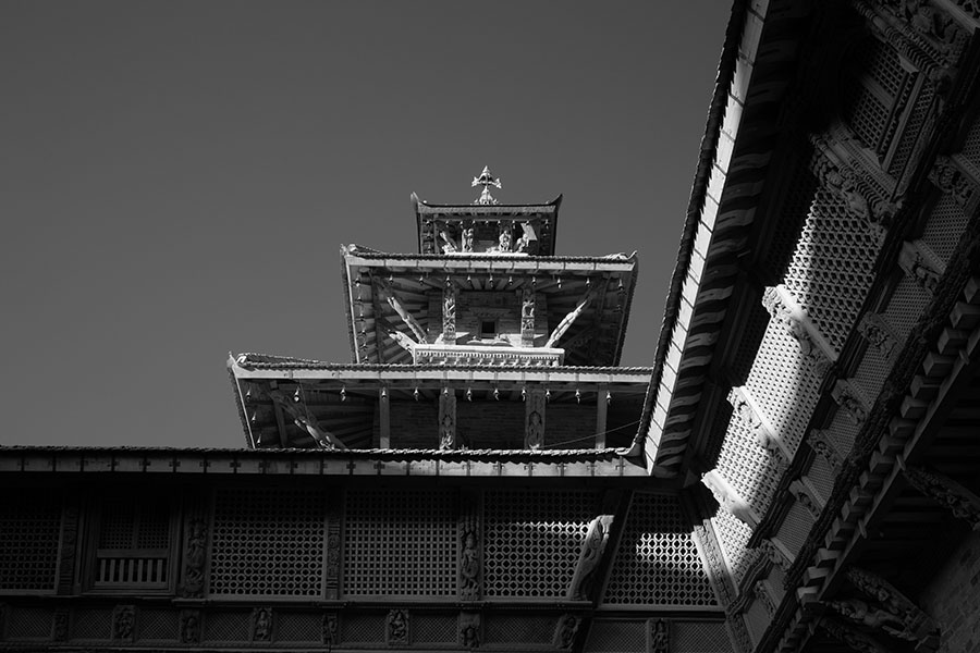 Superstructure of a Newari Palace Complex, from an Interior Courtyard.